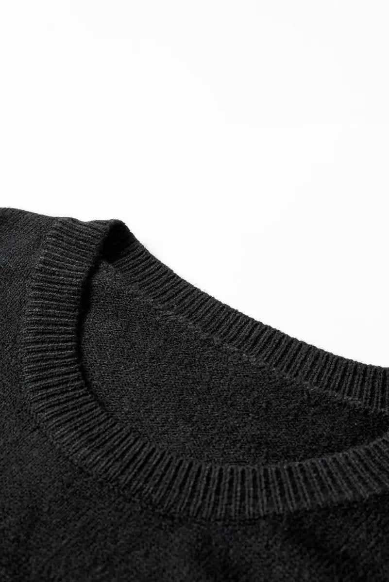 Black Tinsel Merry and Bright Graphic Christmas Sweater - Love Salve